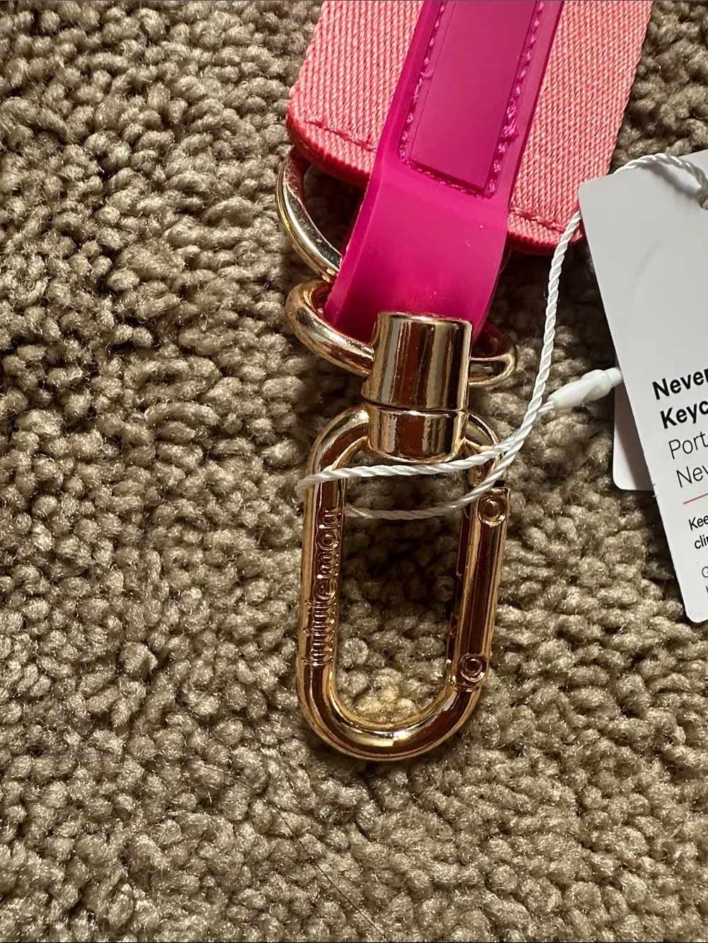 lululemon athletica Pink & Hot Pink Kids Keychain Strap with Gold Clip